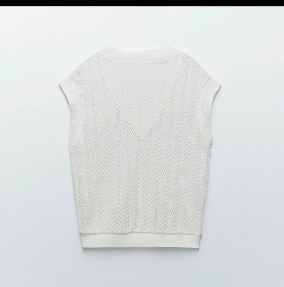 Zara White Crochet Vest size Medium - Picture 3 of 10